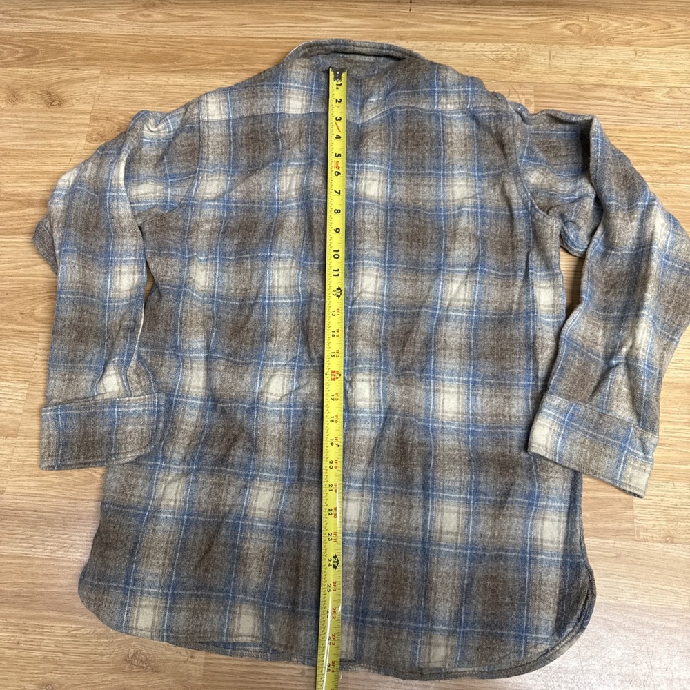 Vintage Amana Woolen Mill Mens Medium Plaid Wool Button Down Long Sleeve Shirt - Picture 6 of 7
